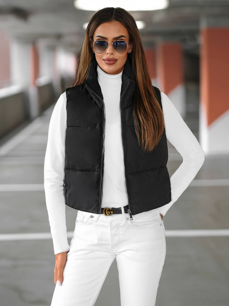 Dámska Vesta Čierna OZONEE JS/16M9079/392Z