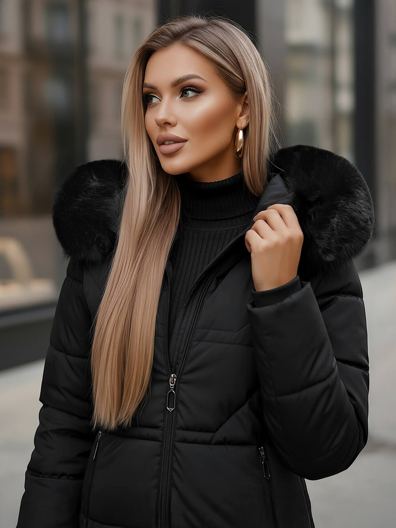 Dámska bunda čierna OZONEE JS/16M9099/392Z