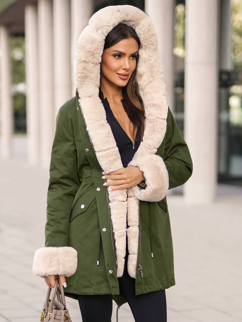 Dámska Zimná Bunda Zelená OZONEE JS/M763/136Z