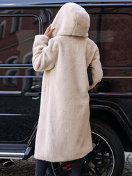 Dámska kožušinová zimná bunda béžová OZONEE JS/11Z8250