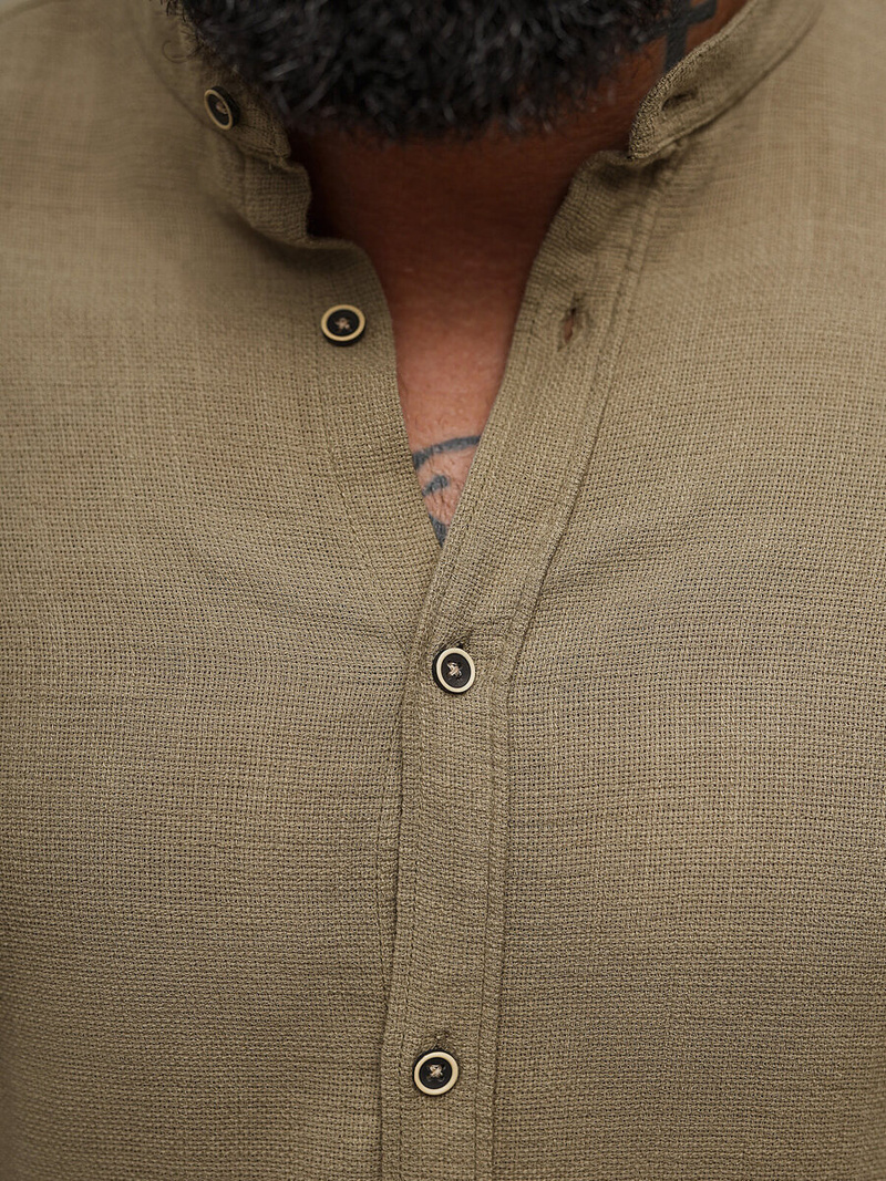 Pánska Košeľa Tmavo-Béžové OZONEE O/V112