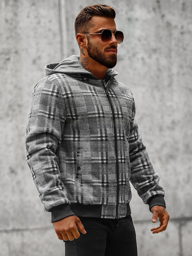 Pánska Bunda Sivá OZONEE O/3A58