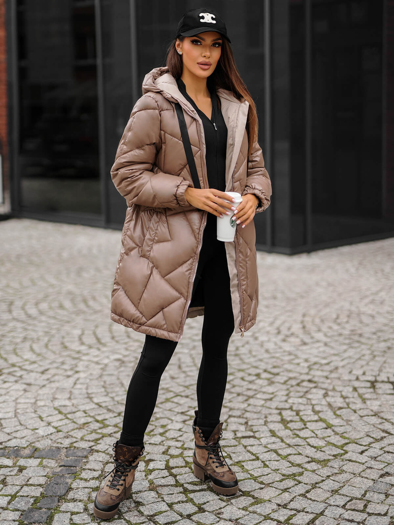 Dámska bunda camelová OZONEE JS/5M3189/84Z