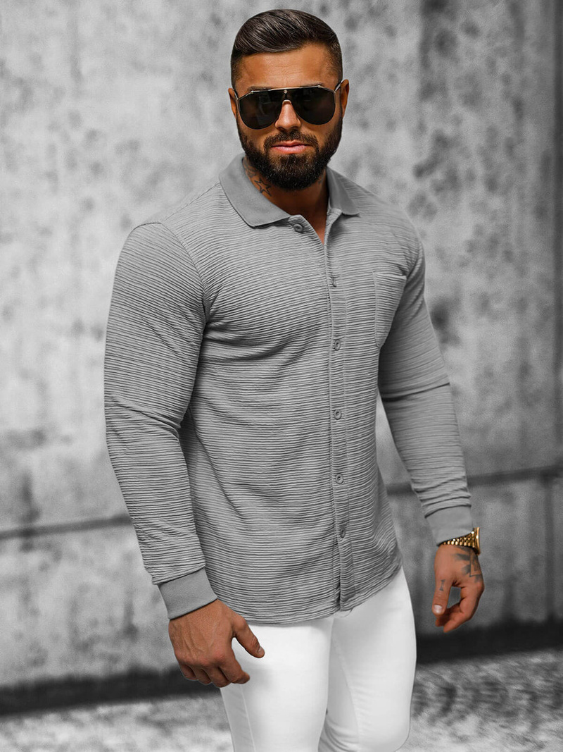 Pánska Mikina Sivé OZONEE O/TB2262