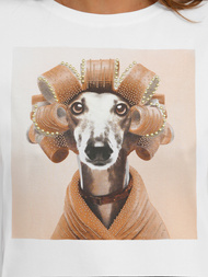 Dámske Tričko Bielo-Béžová OZONEE JS/YJ77726