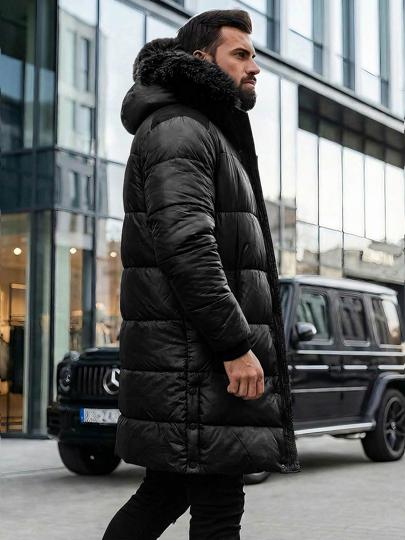 Pánska Bunda Čierna OZONEE O/M800Z