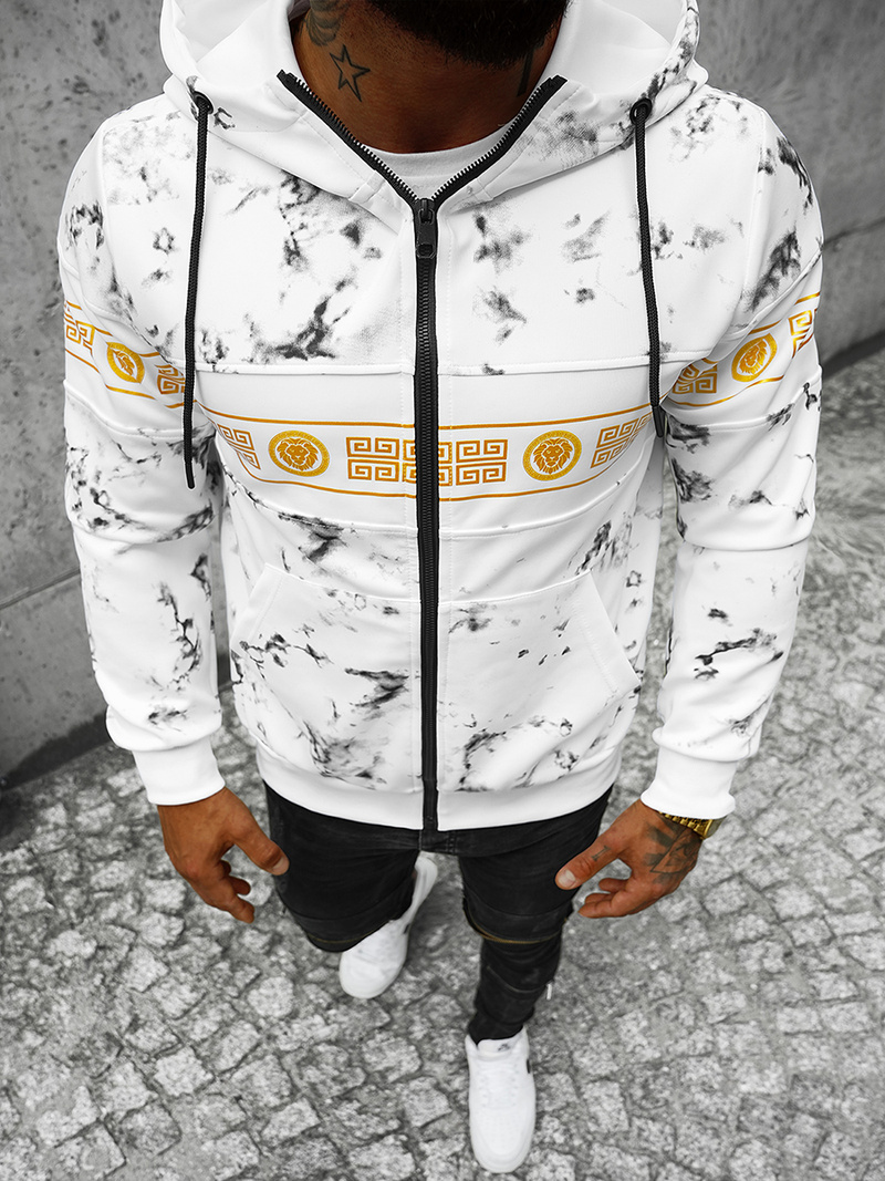 Pánska Mikina Biela OZONEE JS/B8125