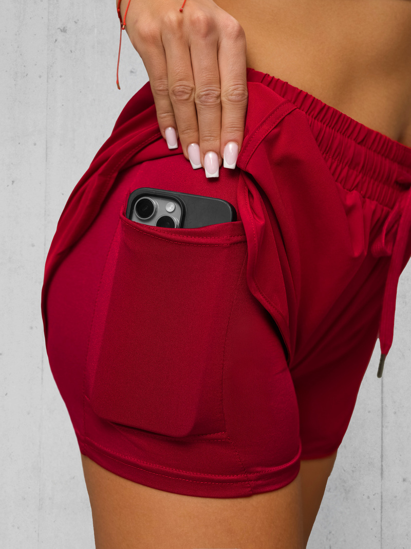 Dámske športové šortky tmavo-červené OZONEE JS/XY24015S