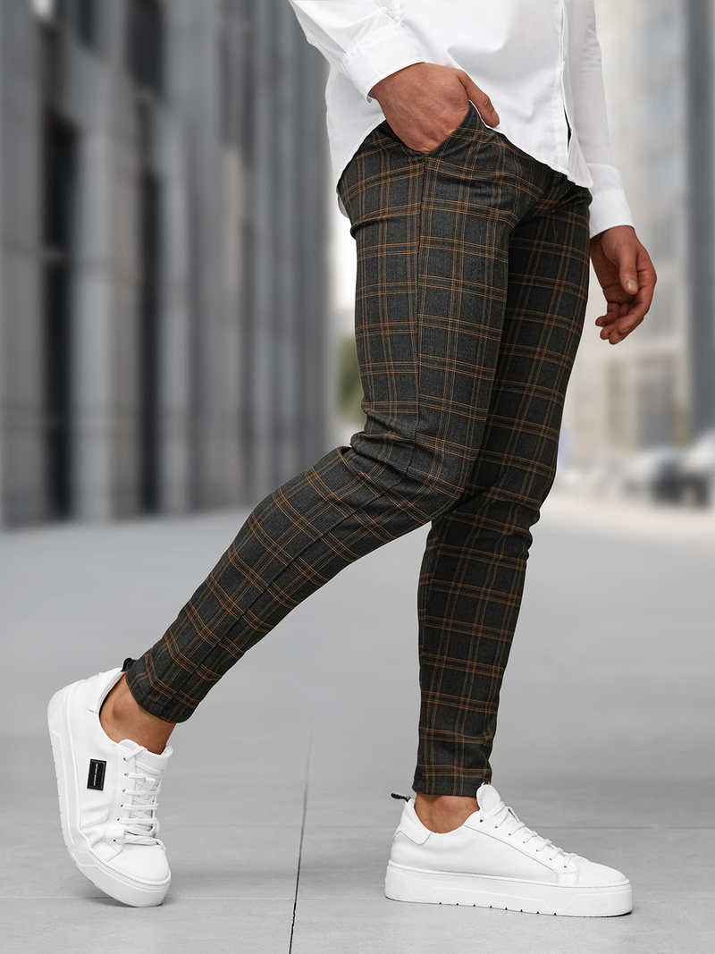 Pánske chino nohavice grafitové OZONEE DJ/5632Z