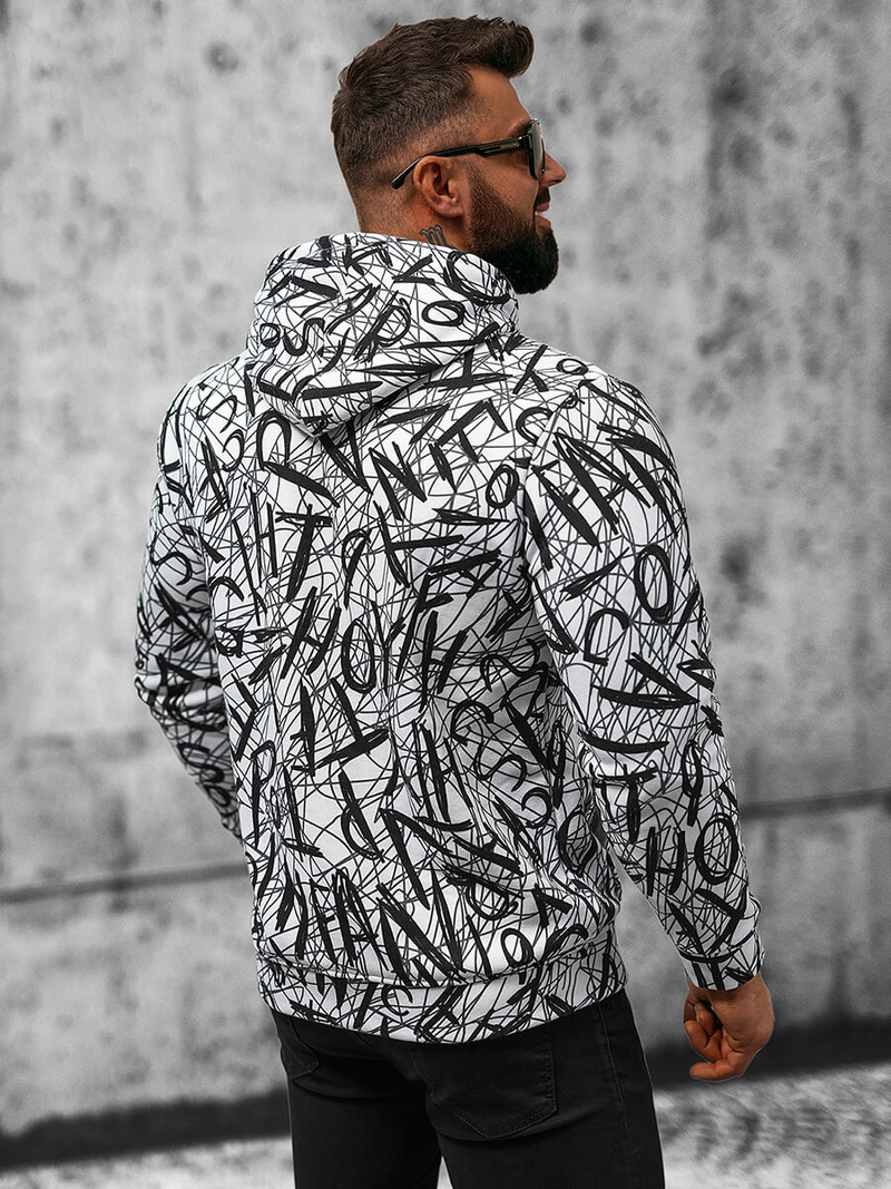 Pánska Mikina Bielo-Čierna OZONEE O/3503BZZ