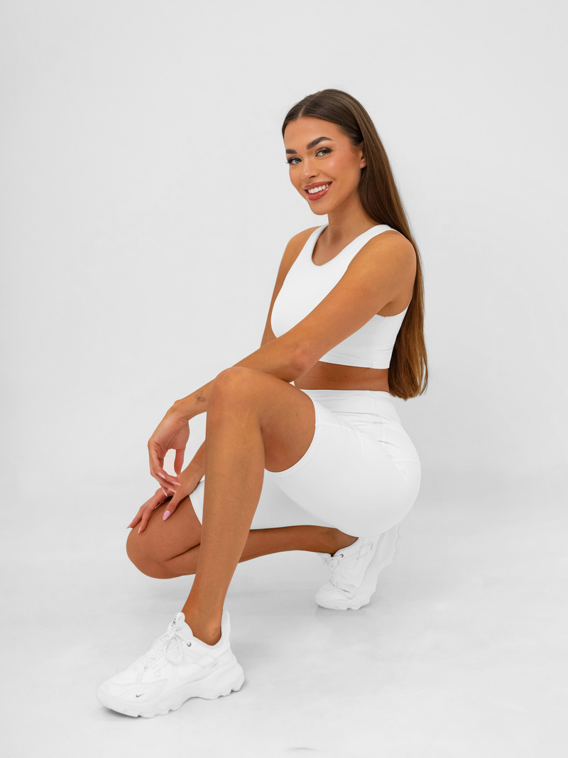 Krátke dámske legíny biele OZONEE JS/17K583/1