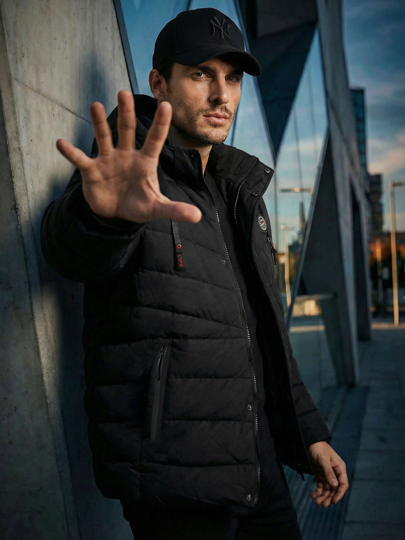 Pánska Bunda Čierna OZONEE JS/31M5081/392