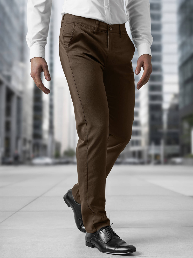 Pánske nohavice hnedé OZONEE V/5100