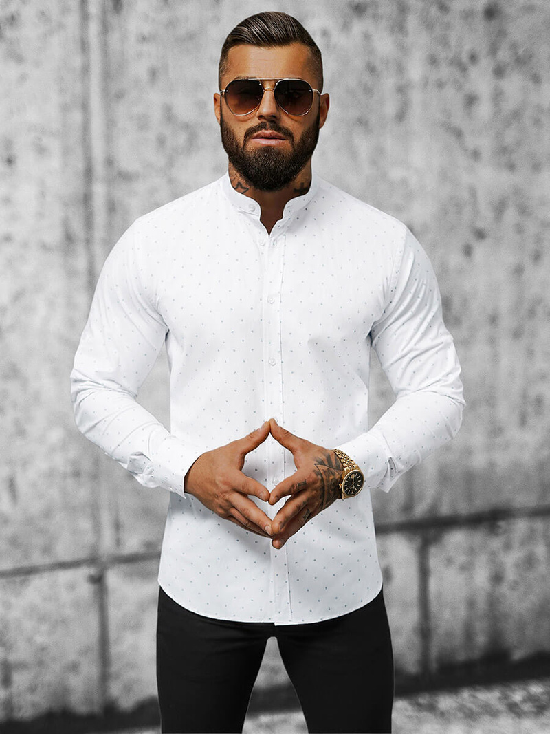 Pánska Košeľa Biela OZONEE O/V21