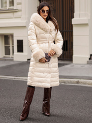 Dámsky Kabát Béžový OZONEE JS/5M3160/254/BZ