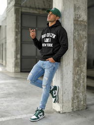 Pánska Mikina Čierna OZONEE JS/8B1767/3Z