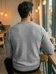 Pánsky Sveter Sivý OZONEE JS/59B3607/2