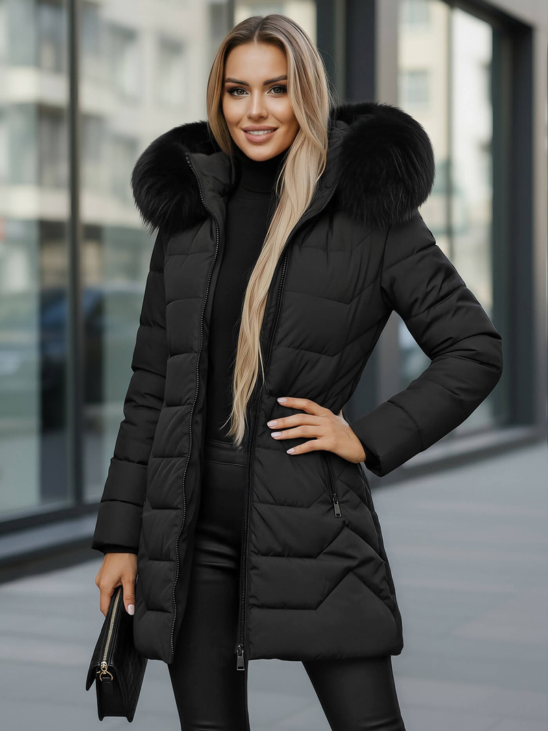 Dámska bunda čierna OZONEE JS/16M9121/392Z