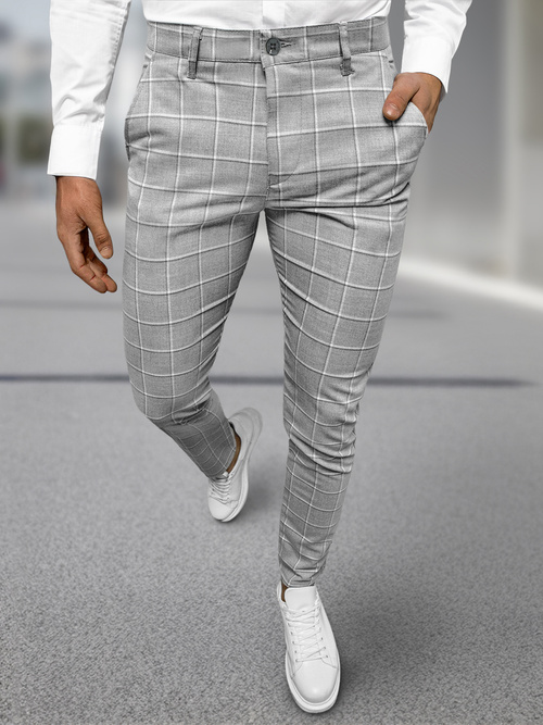 Pánske chino nohavice sivé OZONEE DJ/5522Z