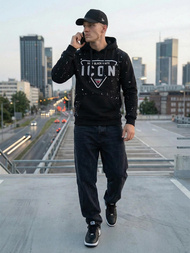 Pánska Mikina Čierna OZONEE JS/8B1737/3Z