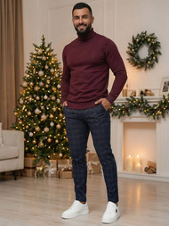 Pánske chino nohavice námornícke modré OZONEE DJ/5632Z