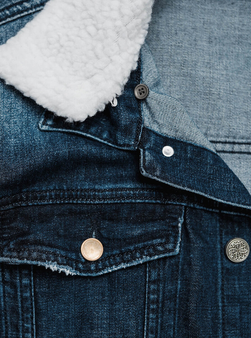 Pánska Riflová Bunda Šerpa Tmavomodrá OZONEE NB/MJ516BSZ