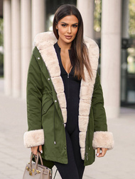 Dámska Zimná Bunda Zelená OZONEE JS/M763/136Z