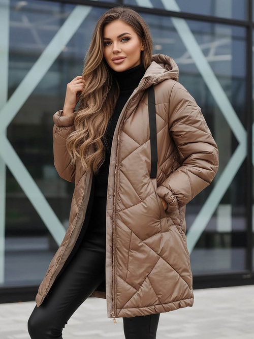Dámska bunda camelová OZONEE JS/5M3189/84Z