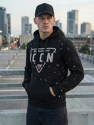 Pánska Mikina Čierna OZONEE JS/8B1737/3Z