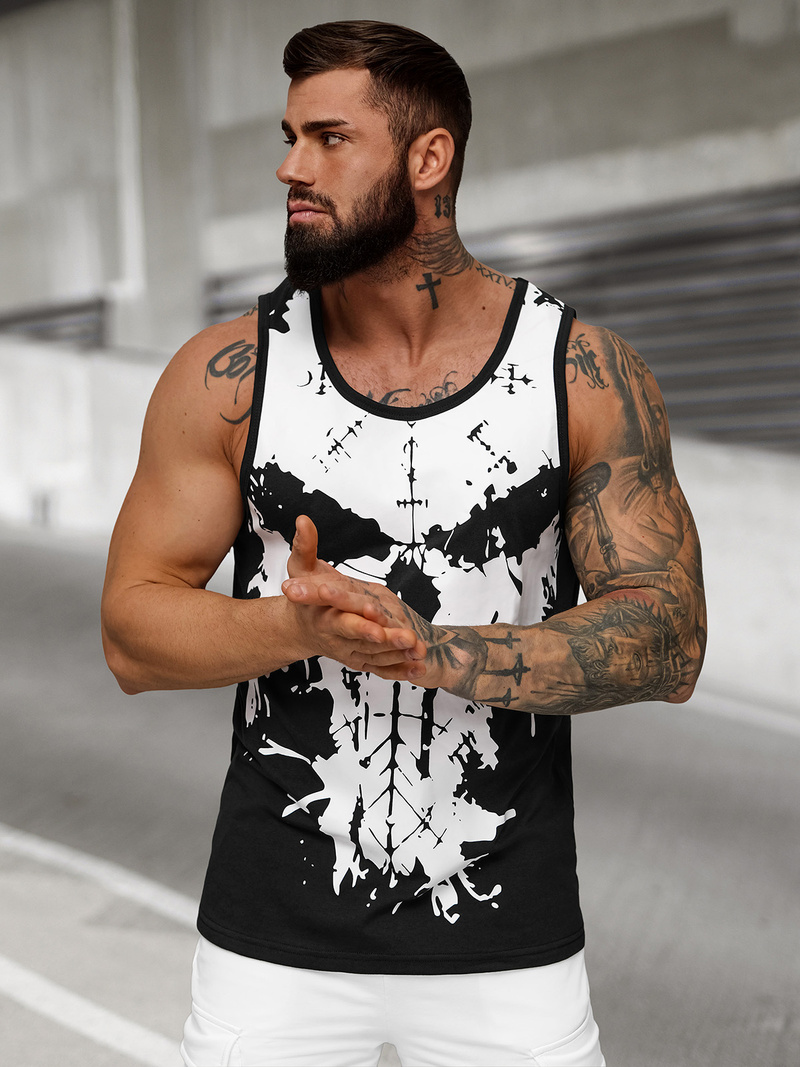 Pánske Tielko Čierne OZONEE JS/8B1708/3Z