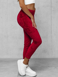 Dámske Velúrové Tepláky Bordové OZONEE JS/92K521/35