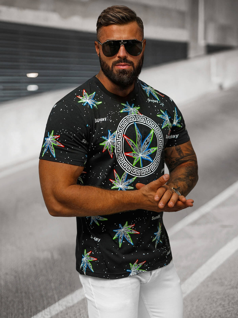 Pánske Tričko Čierne OZONEE O/T136/3