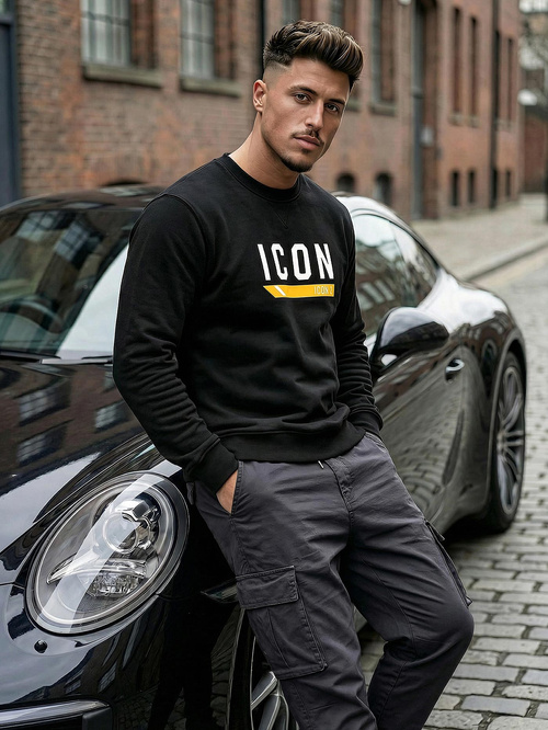 Pánska Mikina Čierna OZONEE JS/8B1753/3