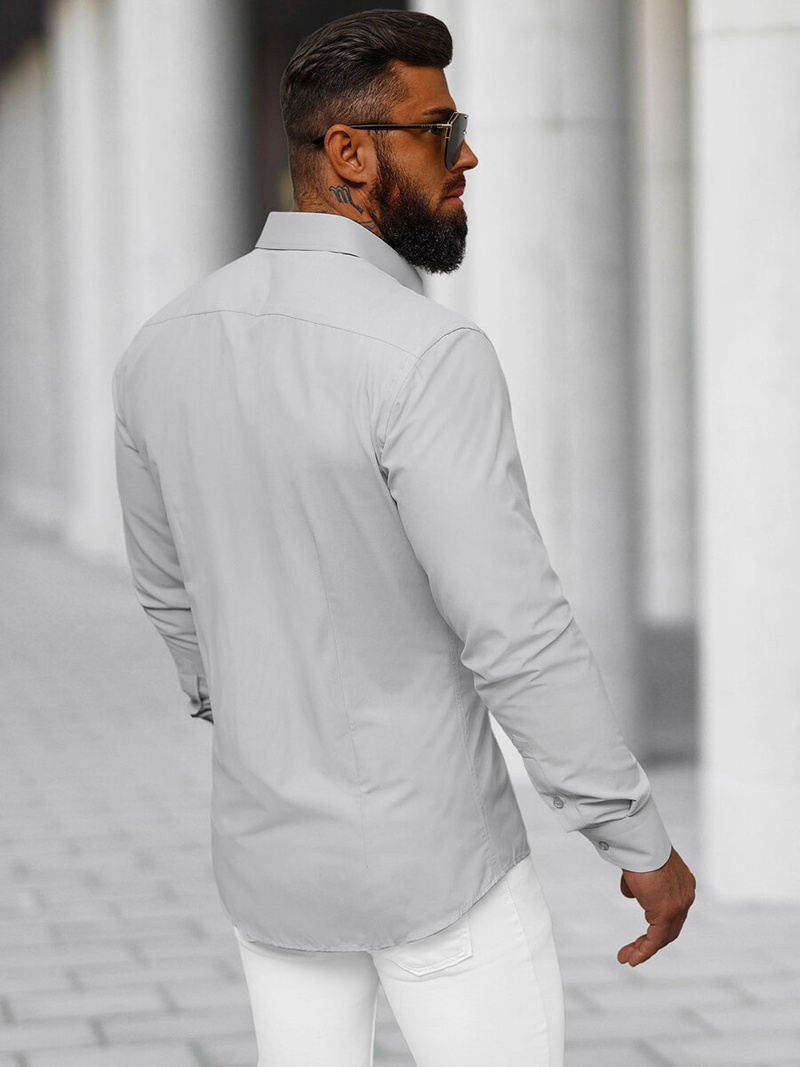 Pánska Košeľa Sivé OZONEE O/V118