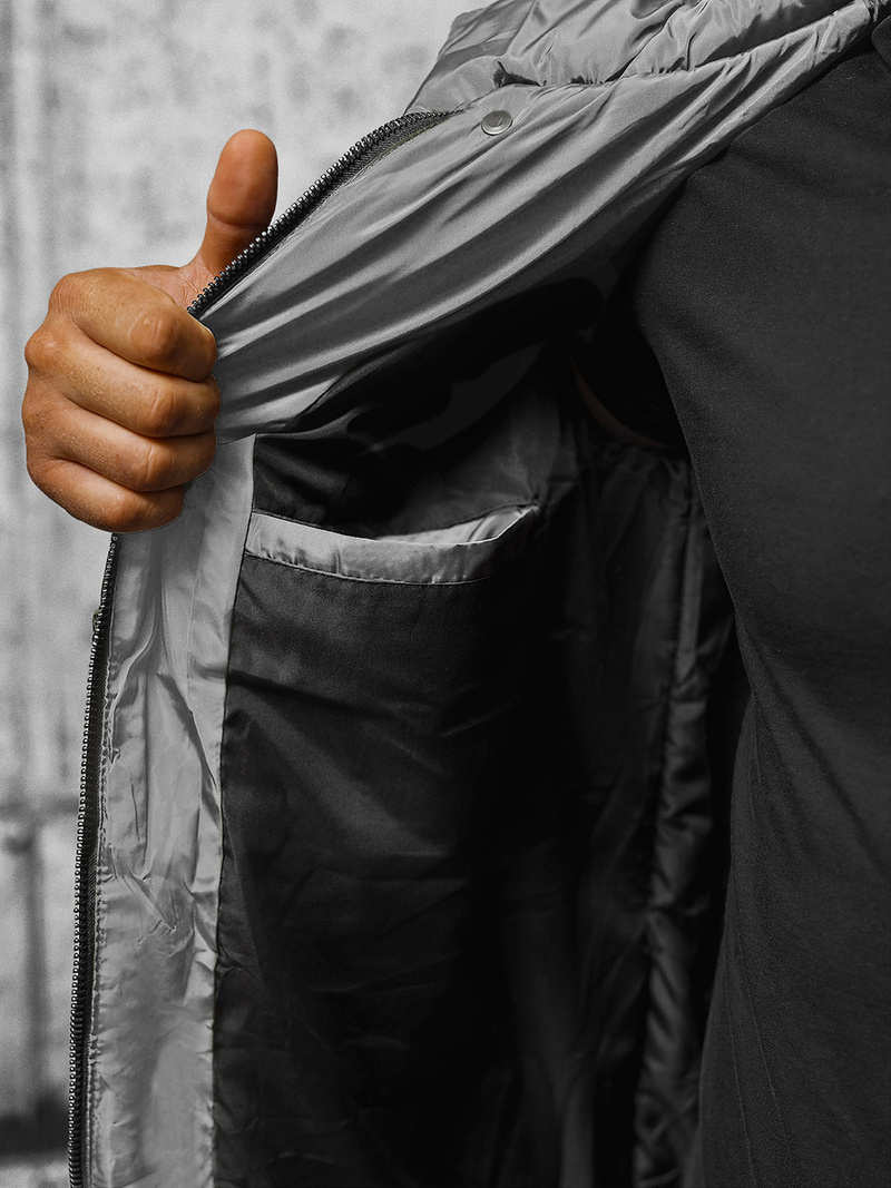 Pánska Bunda Sivá OZONEE O/M799