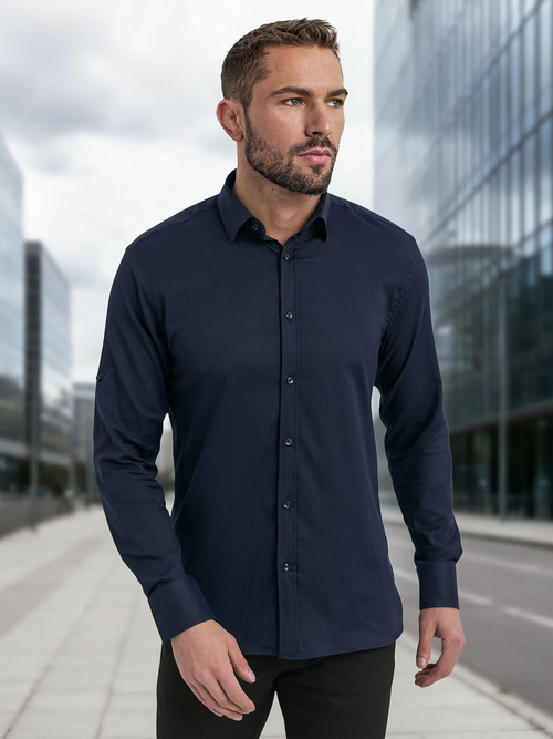 Pánska Košeľa Námornícka Modré OZONEE V/V188