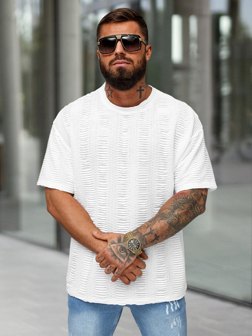 Pánske Tričko Biele OZONEE O/B1149