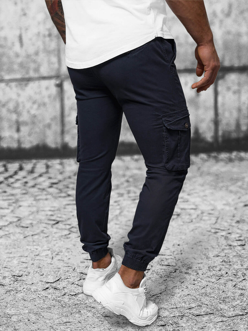 Pánske Chino Jogger Nohavice Námornícke Modré OZONEE NB/MP0201BS