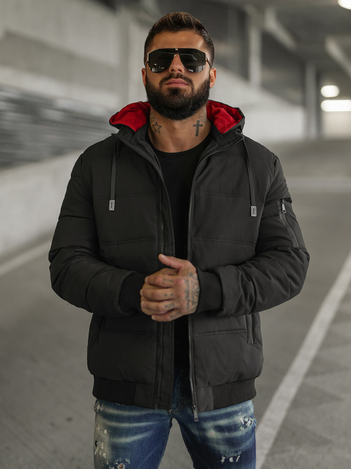 Pánska Bunda Čierna OZONEE JS/31M5003Z