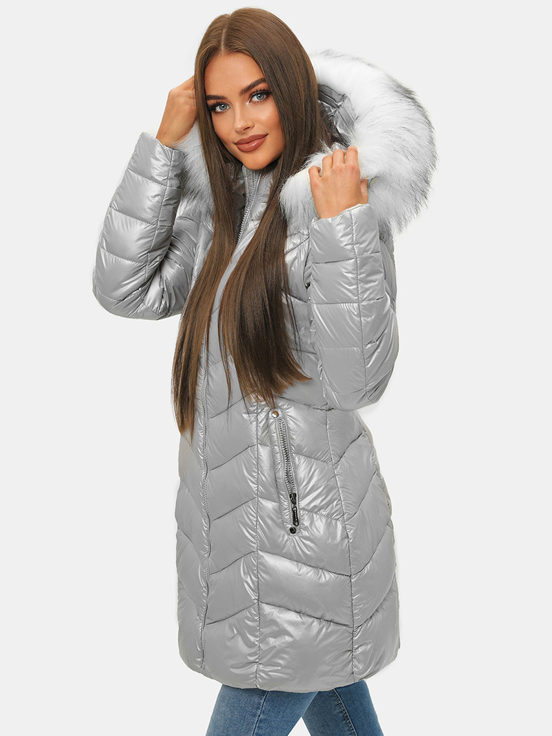 Dámska Zimná Bunda Strieborná OZONEE JS/M9053/92