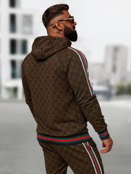 Pánska tepláková súprava tmavo-béžová OZONEE O/FF5111AB