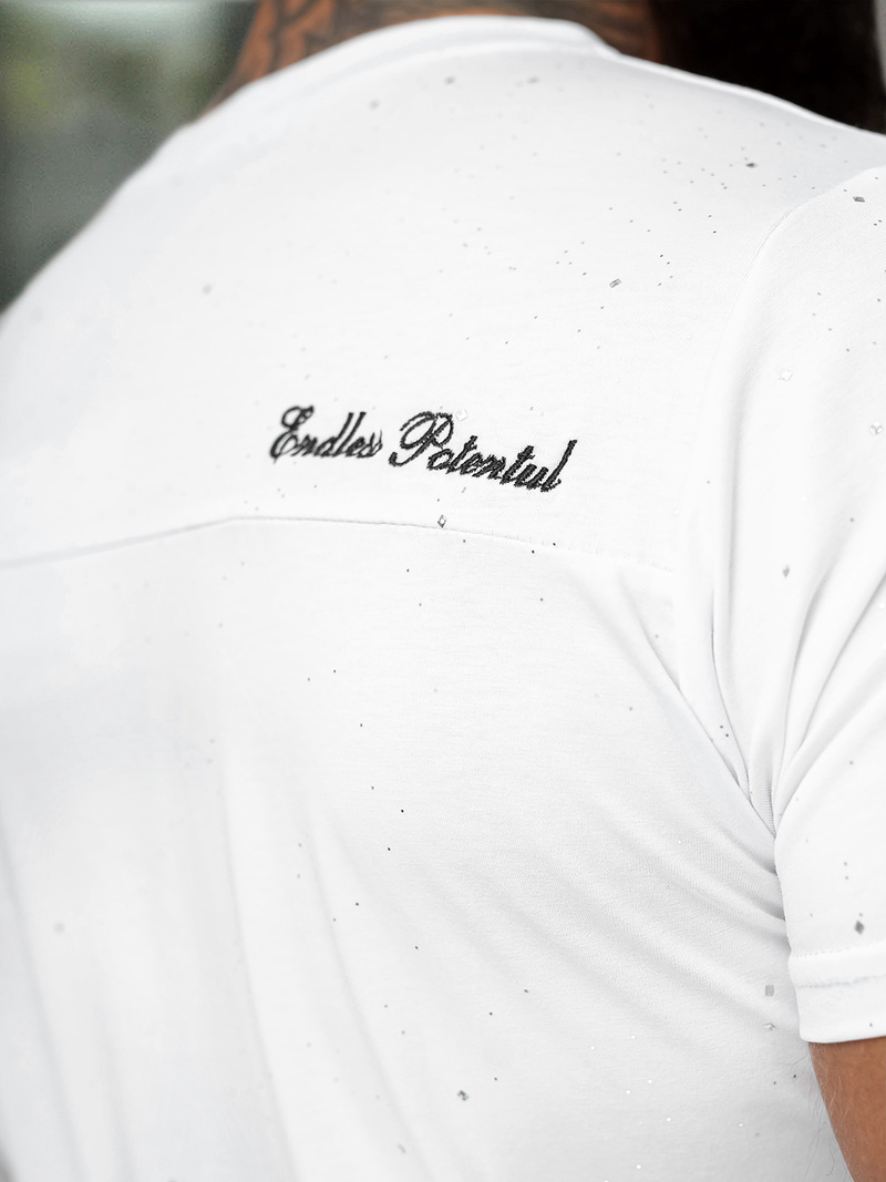 Pánske Tričko Biele OZONEE O/QQ1387