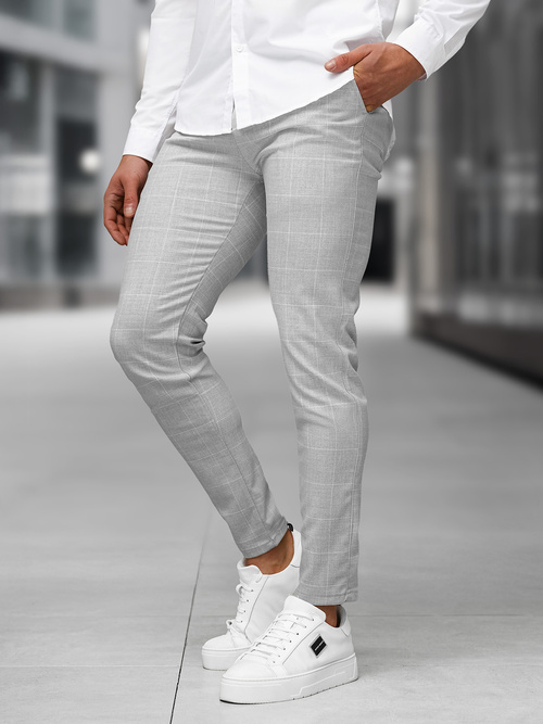 Pánske chino nohavice sivé OZONEE DJ/5505Z