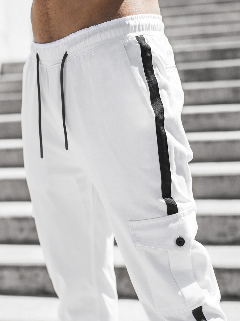 Pánske jogger nohavice Biele OZONEE DJ/5580