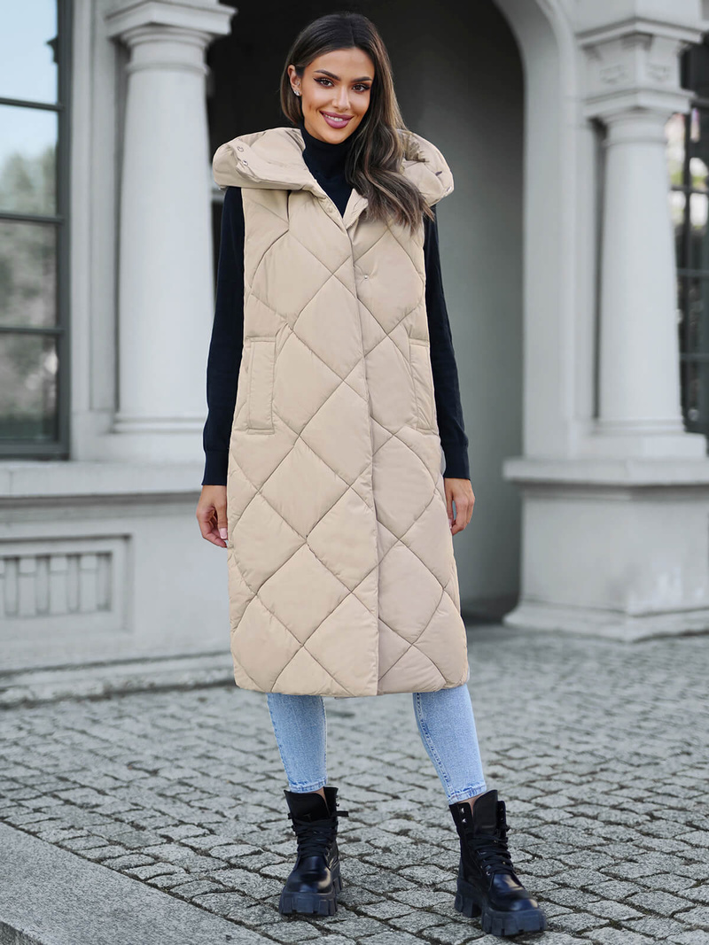 Dámska vesta béžová OZONEE JS/5M3165/62Z