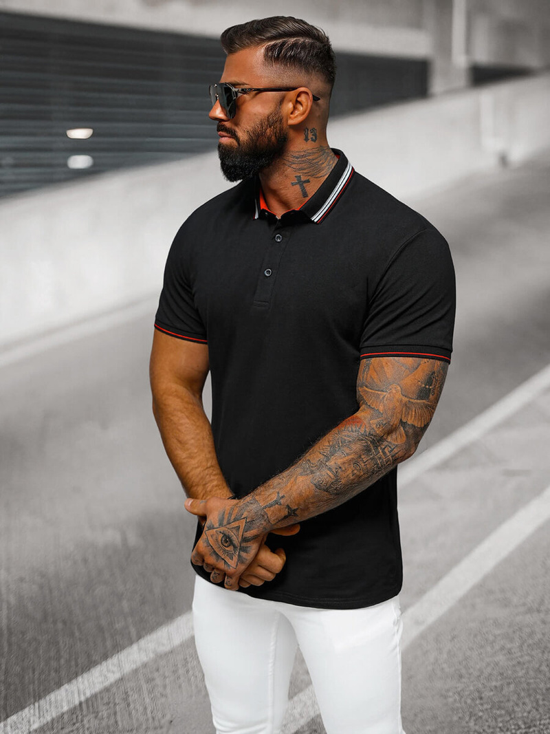 Pánska Polokošeľa Čierné OZONEE O/DA729