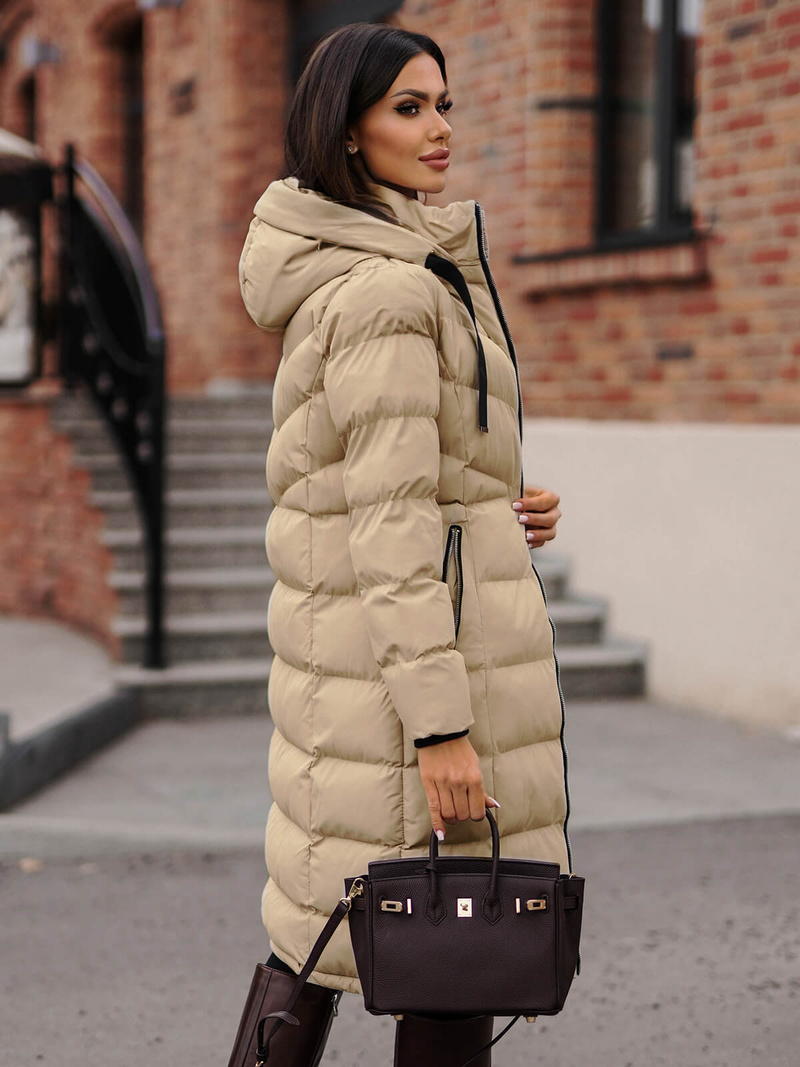 Dámska bunda béžová OZONEE JS/M736/62Z