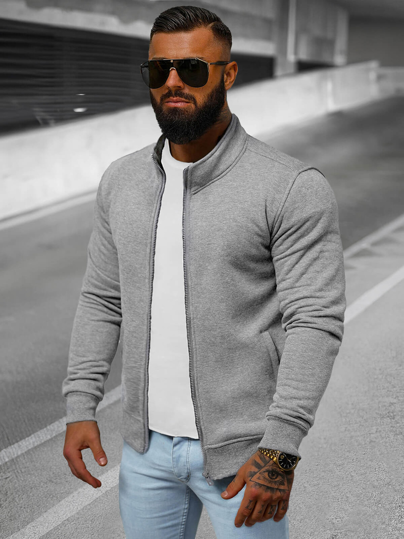 Pánska Mikina Sivá OZONEE JS/2002Z