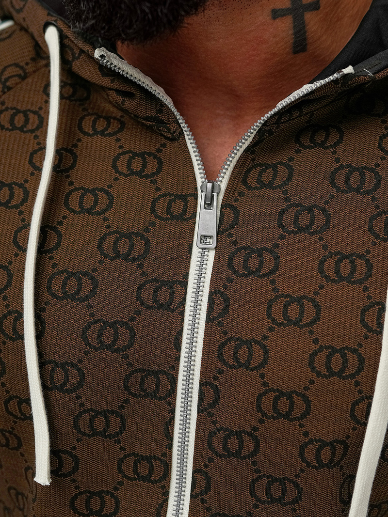 Pánska tepláková súprava tmavo-béžová OZONEE O/FF5111AB