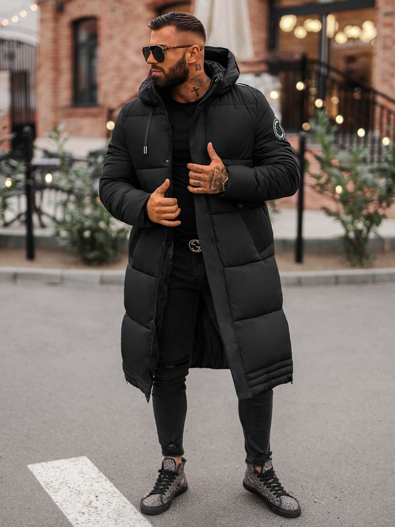 Pánska Zimná Bunda Čierna OZONEE JS/19M1290/392